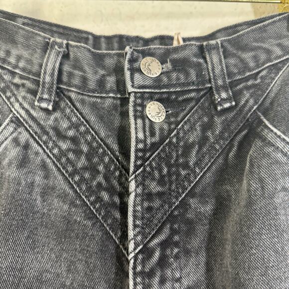 ROCKIES ROCKY MOUNTAIN Jeans 26 VTG Black Washed Bare Back Rhinestone Cowgirl - Picture 3 of 14